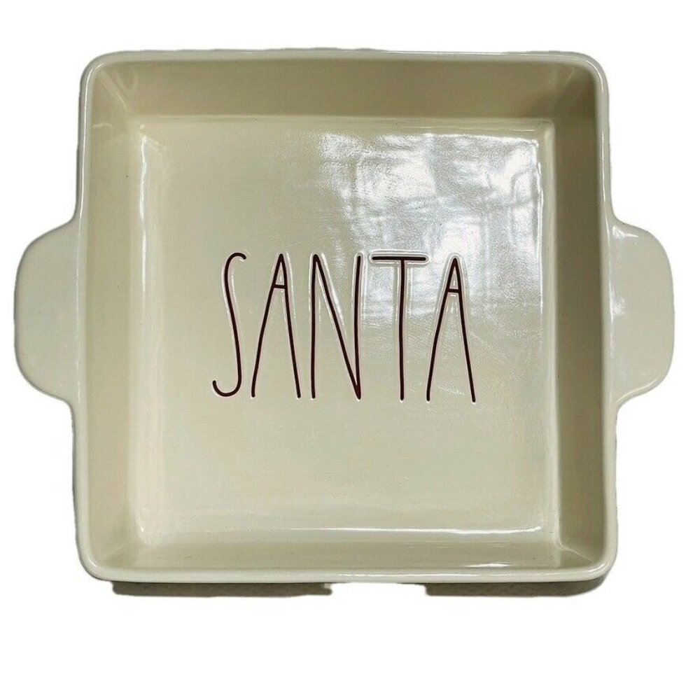 Rae Dunn Artisan Collection Santa Square Ceramic Baking Dish